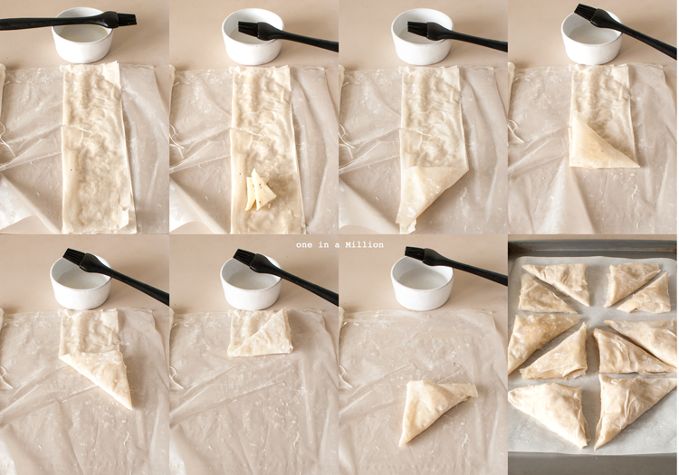 samosa, formaggio, pasta fillo, easy, easy in 20 minuti, forno, passo-passo