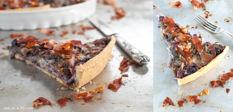 brisee, speck, mirtilli, porri, roux, mascarpone, tart, tarte