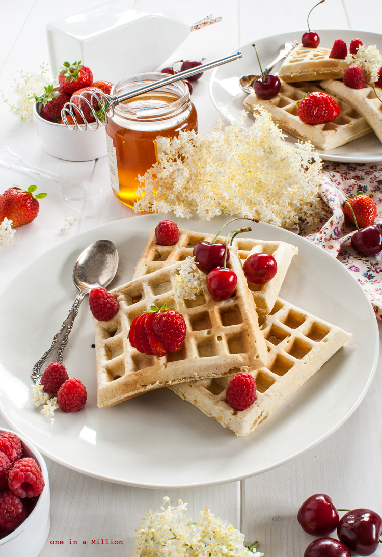 waffle, latticello, miele, frutti rossi, integrali, leggeri