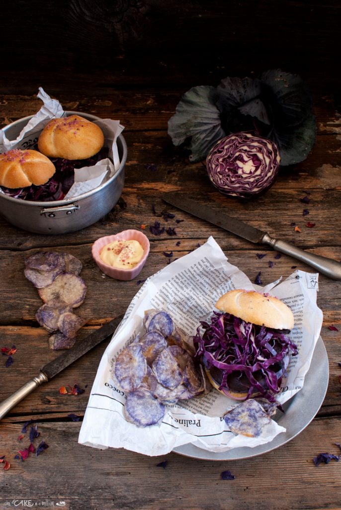 Purple veggie burger