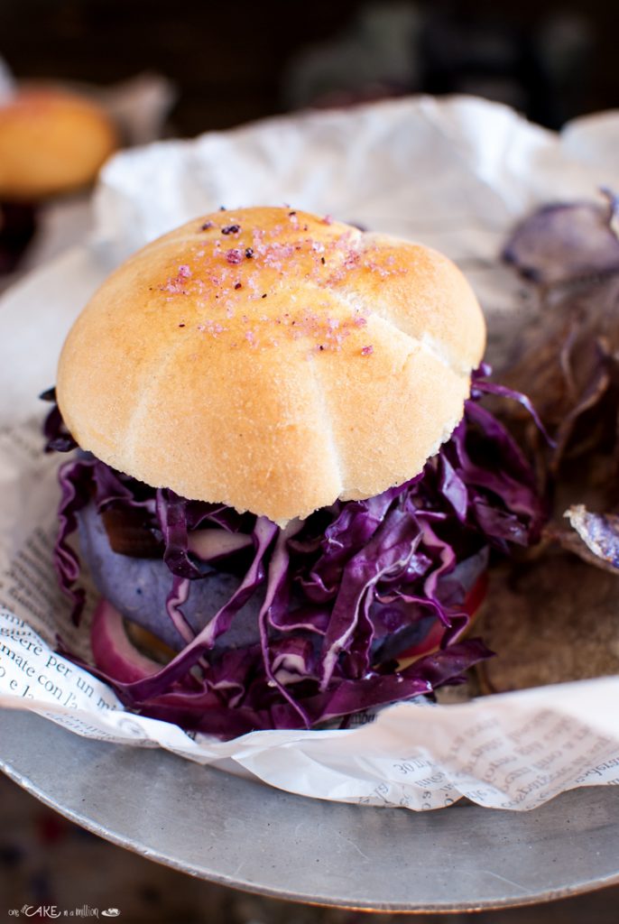 Purple veggie burger